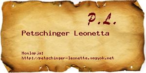 Petschinger Leonetta névjegykártya